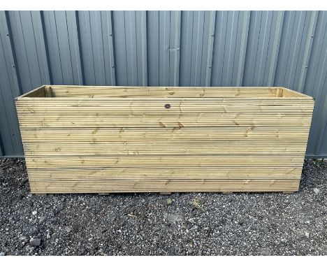 Large Ruby rectangular tantalised timber planters Dimensions: Height:&nbsp;85cm&nbsp; Length/Width:&nbsp;240cm&nbsp; Depth/Di
