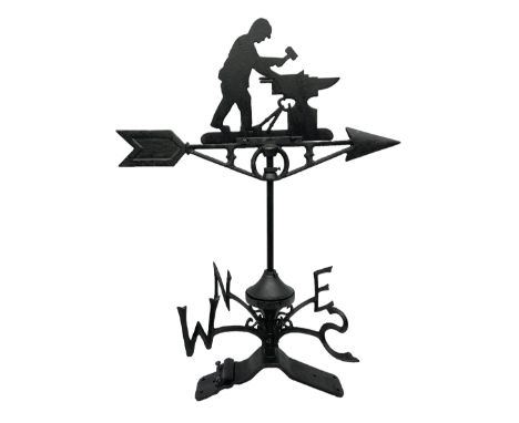 Ridge mounting weathervane with Blacksmith finial, H62 THIS LOT IS TO BE COLLECTED BY APPOINTMENT FROM DUGGLEBY STORAGE, GREA