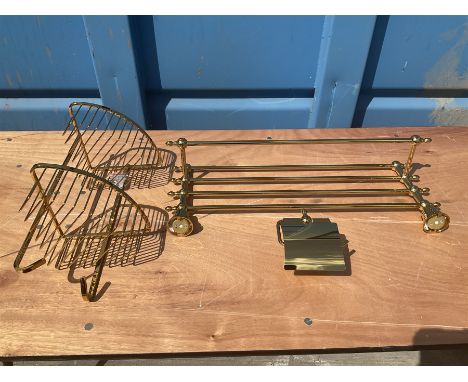 Gold chrome colored towel wall rack, paper roll holder and wall mounted shower corner shelf basket 