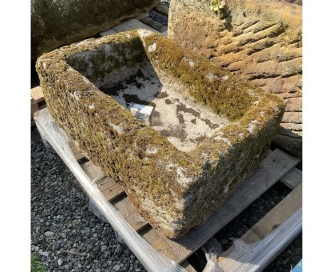 Small rectangular carved stone trough Dimensions: Height:&nbsp;33cm&nbsp; Length/Width:&nbsp;66cm&nbsp; Depth/Diameter:&nbsp;