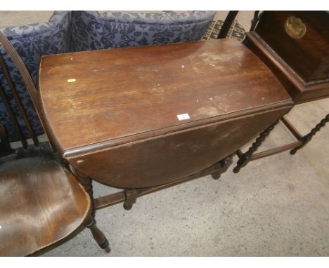 oak barley twist gate leg table