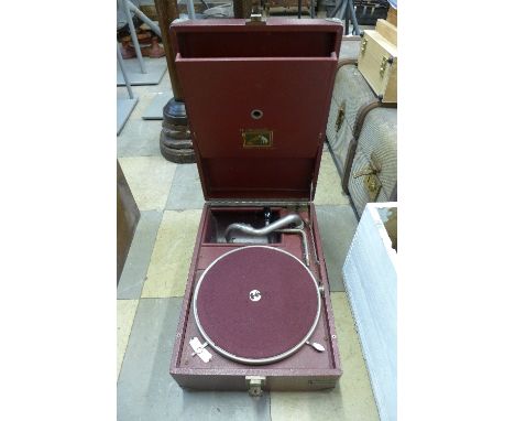 An HMV cased record player