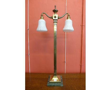 An Edward VII brass table lamp