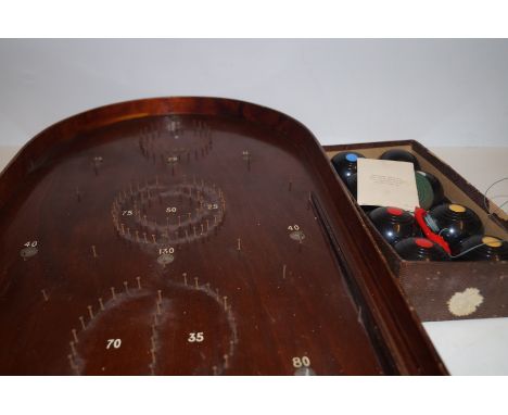 Hit-A-Pin Bagatelle together with carpet bowls