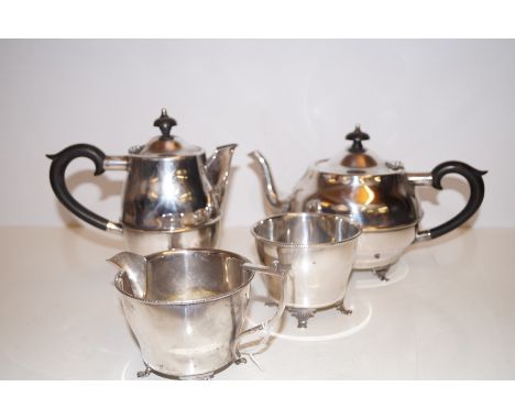 Silver plated, four piece tea service