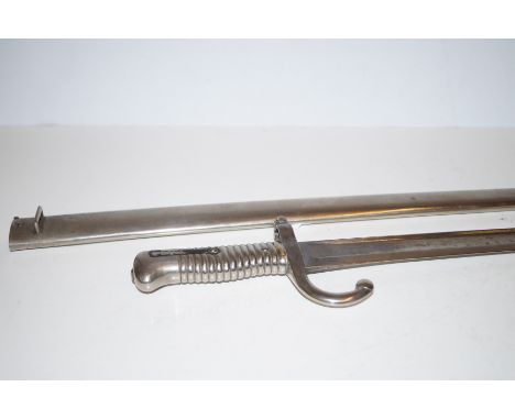 French chassepot bayone in chrome effect with scabbard ,Royal Order of the Buffalo related