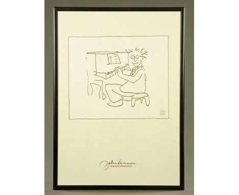 John Lennon (1940-1980), monochrome print, "Borrowed Time".  85 x 59 cm in black frame.  ARR