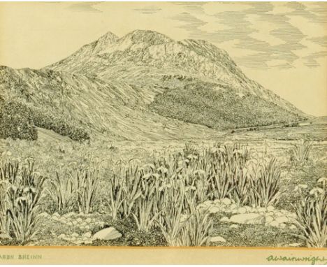 Alfred Wainwright (1907-1991), an original pen and ink drawing "Garbh Bheinn", original sketch for plate 148 Scottish Mountai