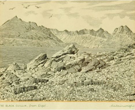 Alfred Wainwright (1907-1991), an original pen and ink drawing "The Black Cuillin from Elgol", original sketch for plate 418 