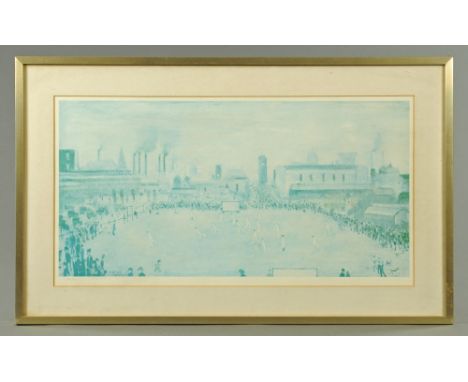 After L.S. Lowry, a limited edition print 179/850 Lancashire Cricket Match.  Image 33 cm x 65 cm. CONDITION REPORT: Yes the p