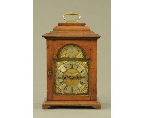 A Georgian mahogany bracket clock by John Kirkwood Redpath, with two train chain driven fusee movement with anchor escapement