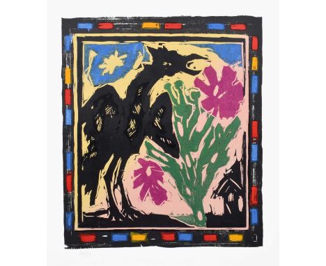 Numbered 14/29 in pencil in the margin, 1989, with blindstamp in the margin, woodcut in colours.57cm x 51cm (22.5in x 20.25in