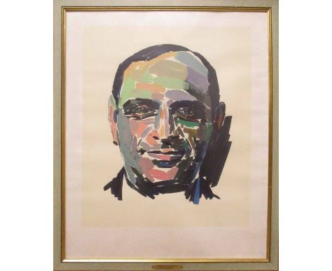 A SET OF NINE LITHOGRAPHS BY JEWISH ARTISTS (except three), including Shimon Avni, and a portrait of Leon Recanati, seven han