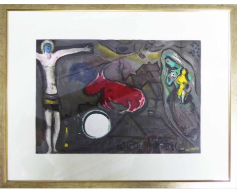 MARC CHAGALL 'The Crucifixion', 1950, lithograph, signed and dated in the plate, 56cm x 36cm, framed and glazed. (Subject to 