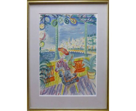 CONSTANTIN TERECHKOVITCH (Russian 1902-1978) 'Menton - Mer Monts Merveilles', lithograph in colours, numbered 36/75, 80cm x 6