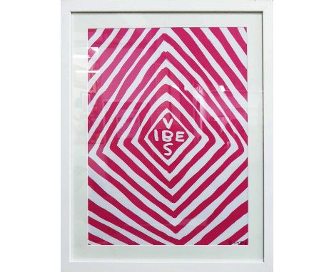 DAVID SHRIGLEY, wrapping paper, limited art edition of 250, with stamped signature, 70cm x 50cm, framed and glazed. (Subject 