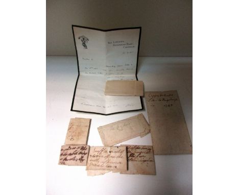 An envelope of Royal Relics relating to the Stuart Pretenders, an accompanying letter dated 1905 lists the death of Mary Clem
