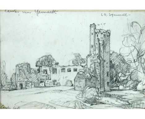 § Leonard Russell Squirrell, RWS, RE (British, 1893-1979) View of Caister Castle, Yarmouth, Norfolk, pencil, 12 x 17cm (5 x 8