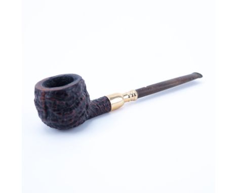 Dunhill Shell Briar Pipe with 14K Gold Spigot. Stamped 14K with makers mark, signed and numbered. Rubbing to stout, light cre