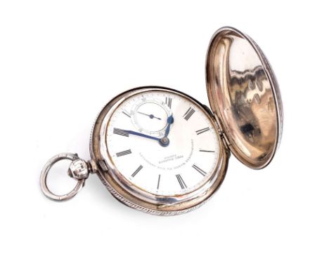 Circa 1901 John Forrest London, Chronometer to the Admiralty, Chased Sterling Silver Pocket Watch with key and suede pouch. S
