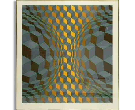 Victor Vasarely, French/Hungarian (1906 - 1997) Serigraph in Color "Bi-Cheyt" Signed and Numbered 'E.A 23/30' in Pencil. Good