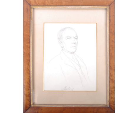 Aidan Savage. (1901-1986) - A pencil portrait sketch study depicting the Right Honourable Lord Darling. Drawn facing forward 