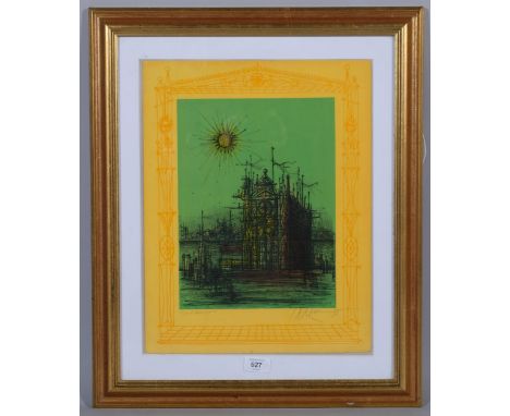 Jean Carzou, Le Palais Verte, lithograph, 1975, signed in pencil, no. 50/185, 42cm x 33cm, framedGood condition 