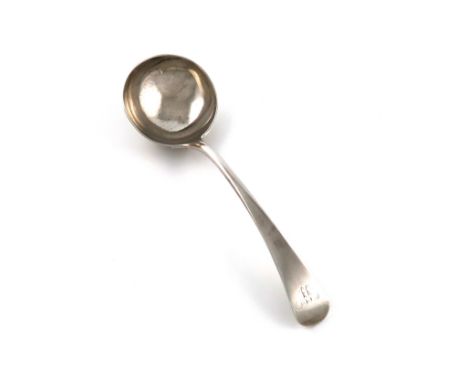 A George III provincial silver Old English pattern sauce ladle, by Richard Richardson, Chester 1767, circular bowl, double fr