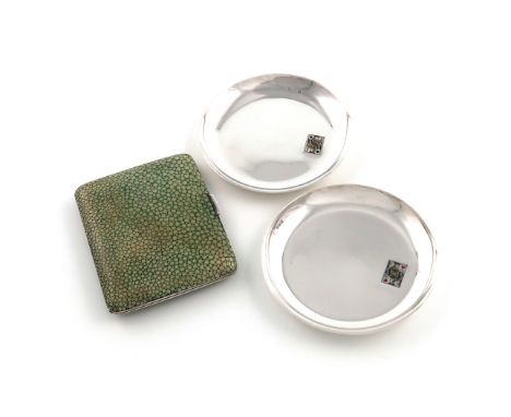 A pair of late-Victorian silver and enamel dishes, by Levi and Salaman, Birmingham 1893, circular form, enamelled with the pl