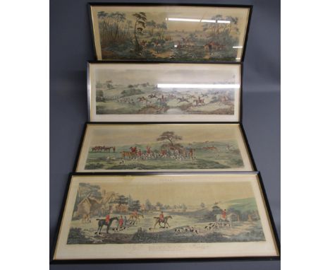 4 framed plates 'Fox Hunting' published by R.Ackermann, 191 Regent Street - printed by Dean Wolstenholme - engraved by Suther