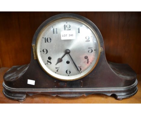 A mahogany cased mantel clock