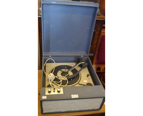 A vintage BSR record player in carry-case