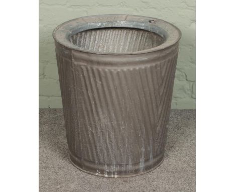 A vintage galvanised metal dolly tub with "non splash soap" on rim Hx53cm  