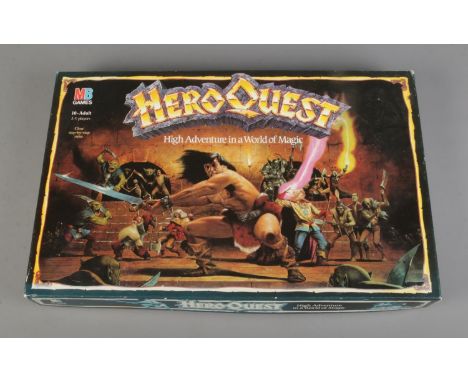 An original vintage MB Games "Hero Quest High Adventure in a World of Magic" fantasy tabletop adventure board game.  