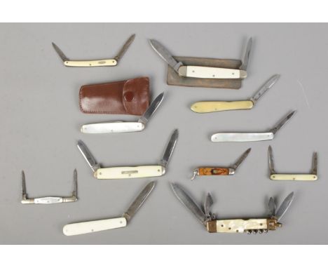 Eleven pocket knives. Includes Herbert Robinson, Mappin &amp; Webb, etc.  