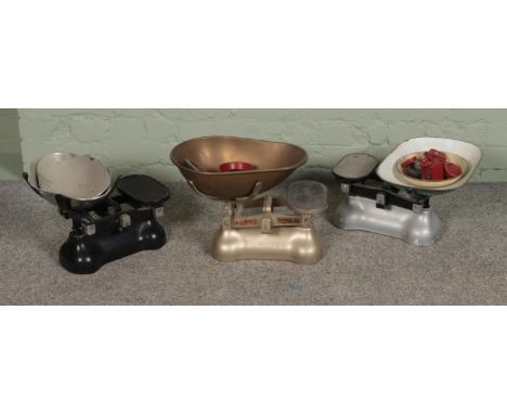 A quantity of kitchen scales inlcuding W &amp; T Avery Example including additional bowls and weights  