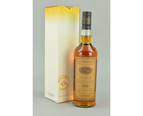 A BOTTLE OF GLENMORANGIE MISSOURI OAK RESERVE 1991 SINGLE HIGHLAND MALT SCOTCH WHISKY, a Limited Edition bottle No.568 of 100