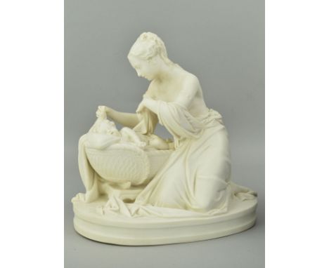 A VICTORIAN MINTON PARIAN FIGURE GROUP AFTER ALBERT CARRIER DE BELLUSE OF MOTHER AND FIRST BORN, the classical figure of a yo