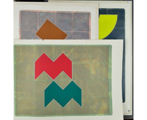 GORDON HOUSE (BRITISH 1932-2004), 'Quarter Yellow 65/80', 'Gothic Blue 67/80' and 'Strand Green 68/80', three limited edition