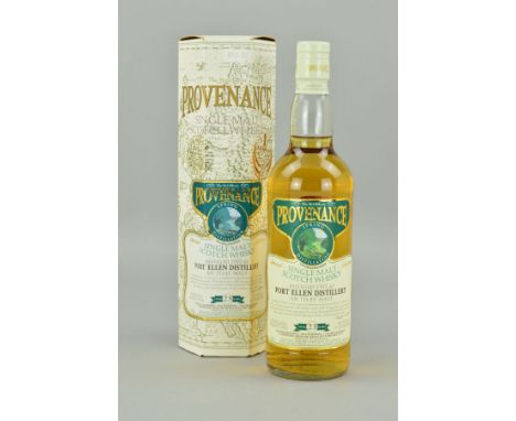 A BOTTLE OF AN EXCEPTIONAL ISLAY SINGLE MALT SCOTCH WHISKY, which is the McGibbon's Provenance Spring Distillation, distilled