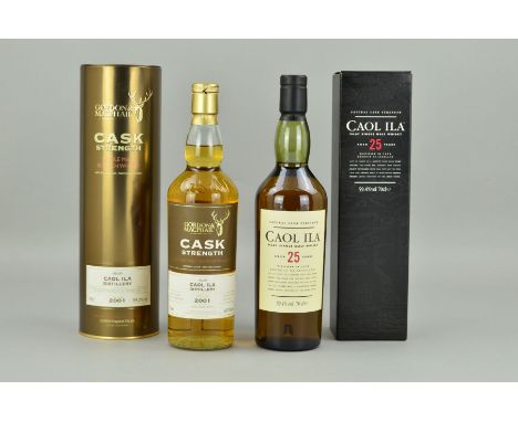 TWO BOTTLES OF CAOL ILA SINGLE MALT SCOTCH WHISKY, comprising a bottle of Caol lla Natural Cask Strength Islay Single Malt, a