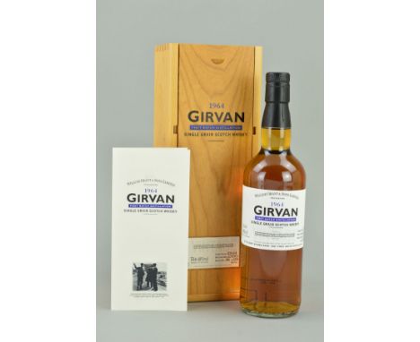 A BOTTLE OF WILLIAM GRANT &amp; SONS GIRVAN SINGLE GRAIN SCOTCH WHISKY, First Batch Distillation 1964, bottle No.186 of 1200,