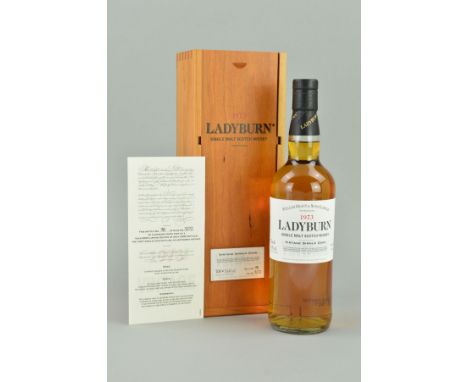 A BOTTLE OF THE NOW VERY RARE WILLIAM GRANT &amp; SONS LADYBURN SINGLE MALT SCOTCH WHISKY, vintage single cask 1973, bottle N
