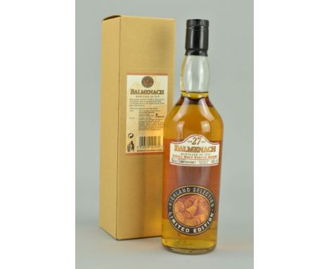 A BOTTLE OF BALMENACH SINGLE MALT SCOTCH WHISKY, distilled in 1973, aged 27 years, this is a Limited Edition bottling No. 080