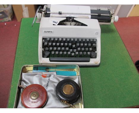 Olympia Typewriter Made in West Germany, Norton &amp; Gregory Ltd, plus Chesterman tape measures.