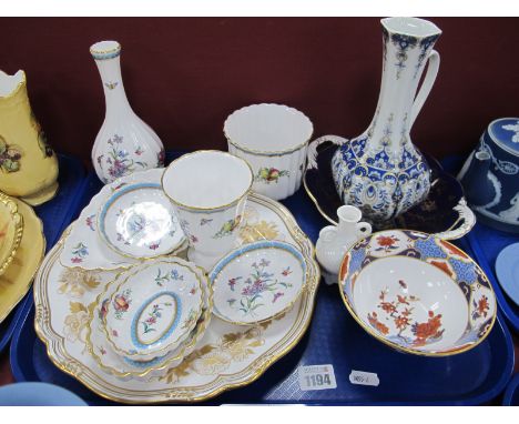 Spode 'Trapnell' Trinkets, 'Shima' bowl, Coalport twin handled bowl, German porcelain ewer, etc:- One Tray