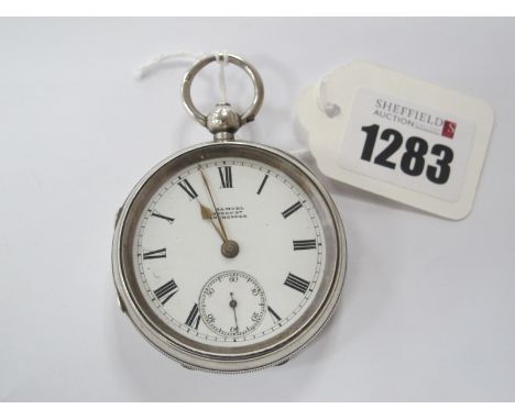 A Silver Pocketwatch (Chester 1880's), marked 'H. Samuel, Manchester' sweep second hand.