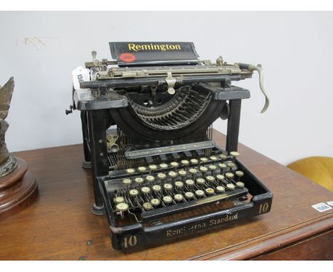 Remington Typewriter 'Remington Standard 10', circa early XX Century, finished in black with gilt lettering, 28cm high.
