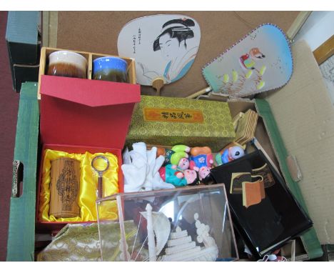Oriental - model ship, Liven China, fans, figures, etc:- One Box.