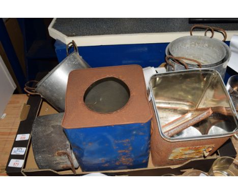 BOX OF VINTAGE TINS ETC